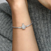 Regal Crown Pavé Snake Chain Bracelet