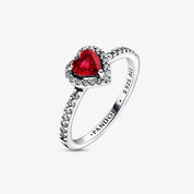 Sparkling Red Heart Ring