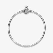 Regal Crown Pavé Snake Chain Bracelet